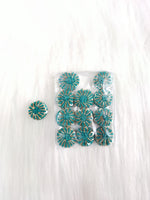 Zardosi and Embroidery handwork Rama green button - LH B161