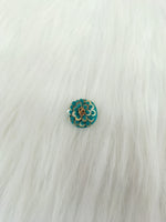 Embroidery and sequence handwork Rama green button - LH B130