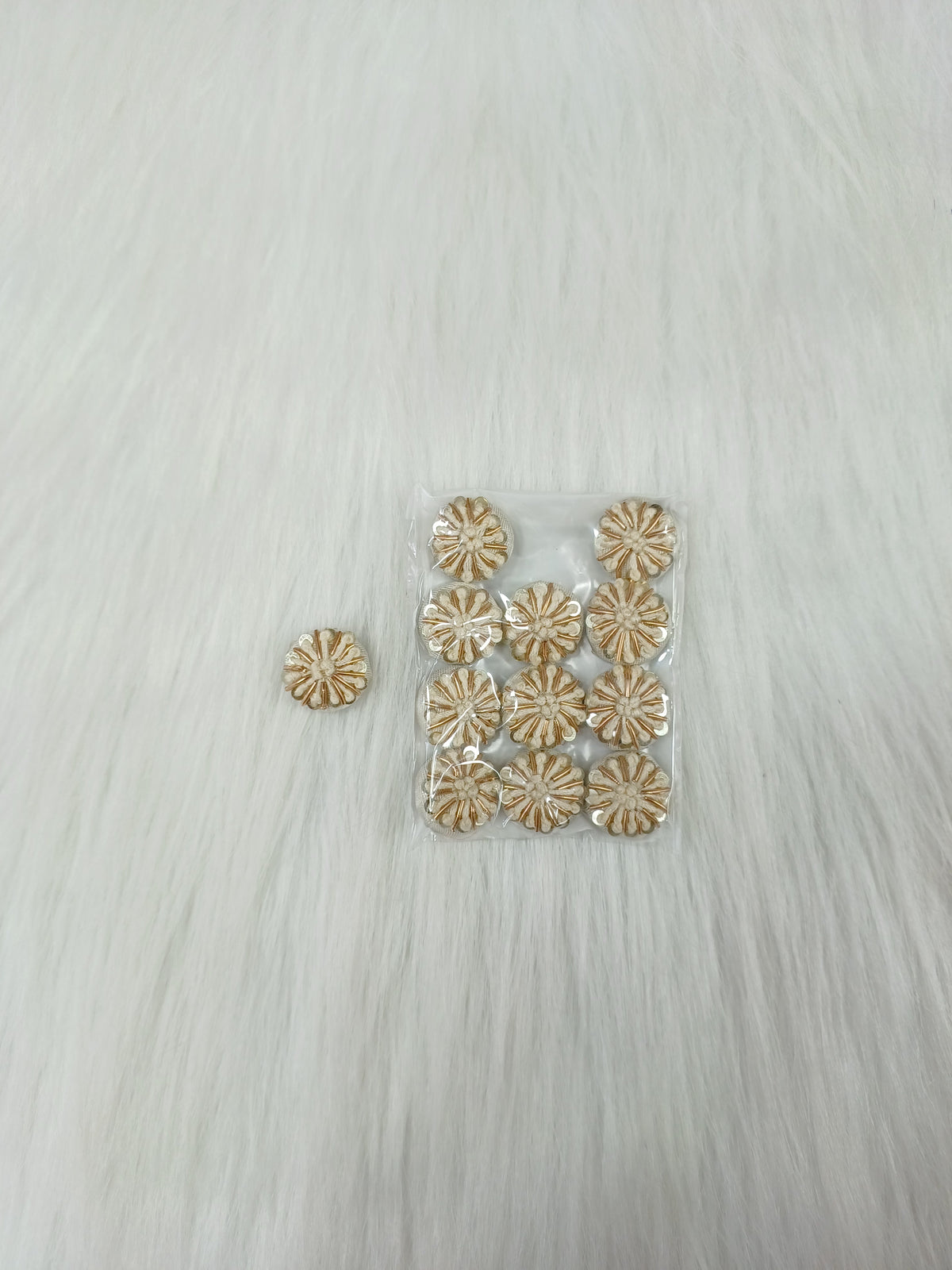 Zardosi and Embroidery handwork off white Button - LH B156