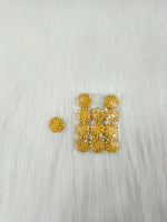 Zardosi and Embroidery handwork yellow Button - LH B158