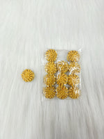 Zardosi and Embroidery handwork yellow Button - LH B158