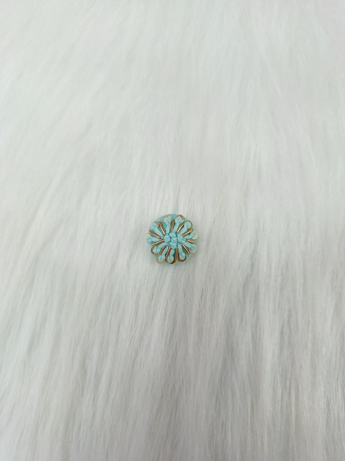 Zardosi and Embroidery handwork powder blue Button - LH B152