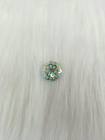 Embroidery and sequence handwork powder blue Button - LH B127