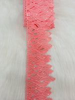 Water sequence work peach colour cotton lace - LH C4Lace Hut Lace Hut