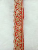 Lauce-hut Rad lace featuring intricate cutdana, moti, and zardosi handwork with detailed embroidery and beadwork.