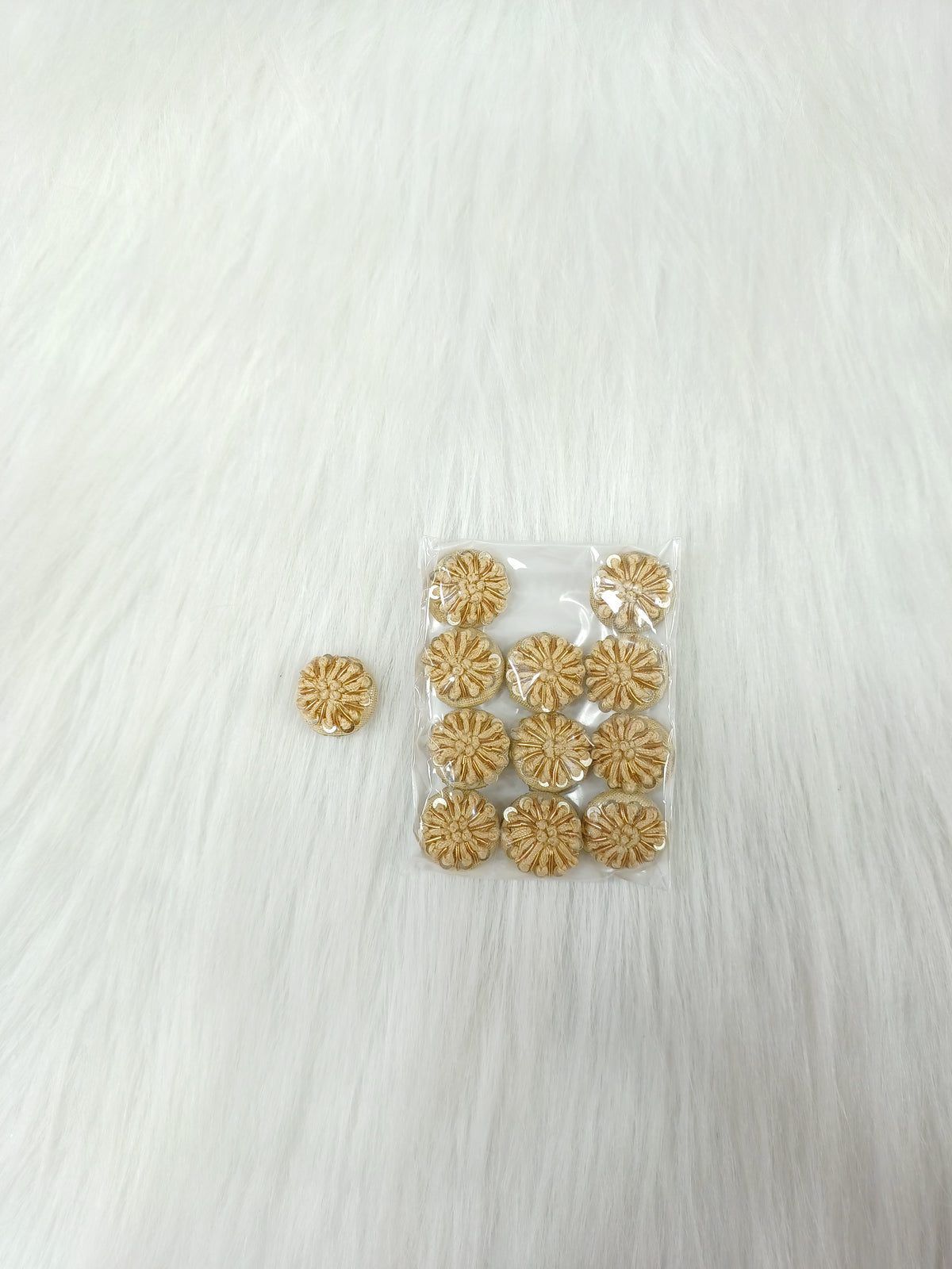 Zardosi and Embroidery handwork beige Button - LH B155