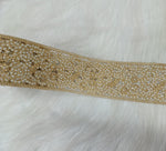 Moti and stonework golden lace - LH A55Lace Hut Lace Hut