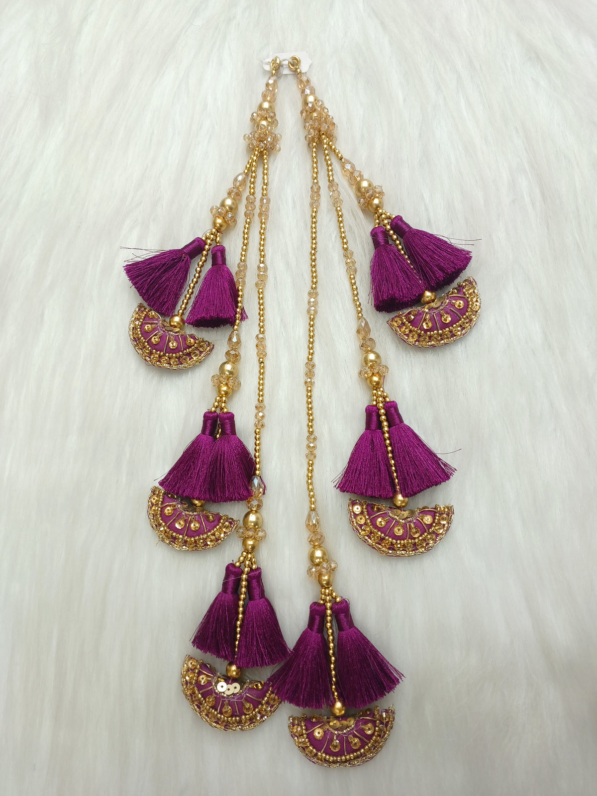 Zardosi and Cristal handwork Deep magenta lehenga latkan - LH L27Lace Hut Lace Hut