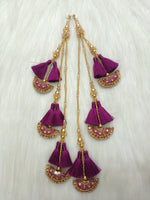 Zardosi and Cristal handwork Deep magenta lehenga latkan - LH L27Lace Hut Lace Hut