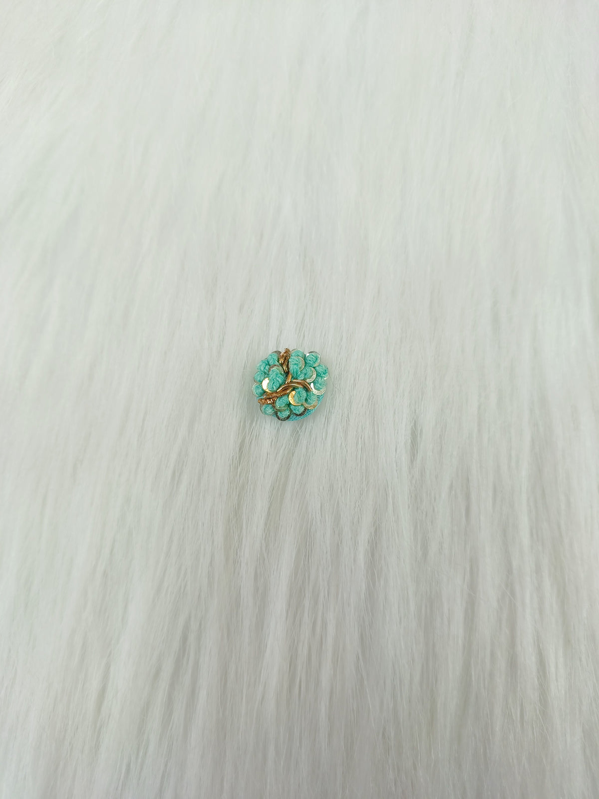 Zardosi and Embroidery handwork mint green button - LH B138