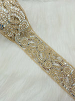 Moti mirror and stonework golden lace - LH A53Lace Hut Lace Hut