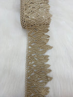 Water sequence work olive green cotton lace - LH C5Lace Hut Lace Hut