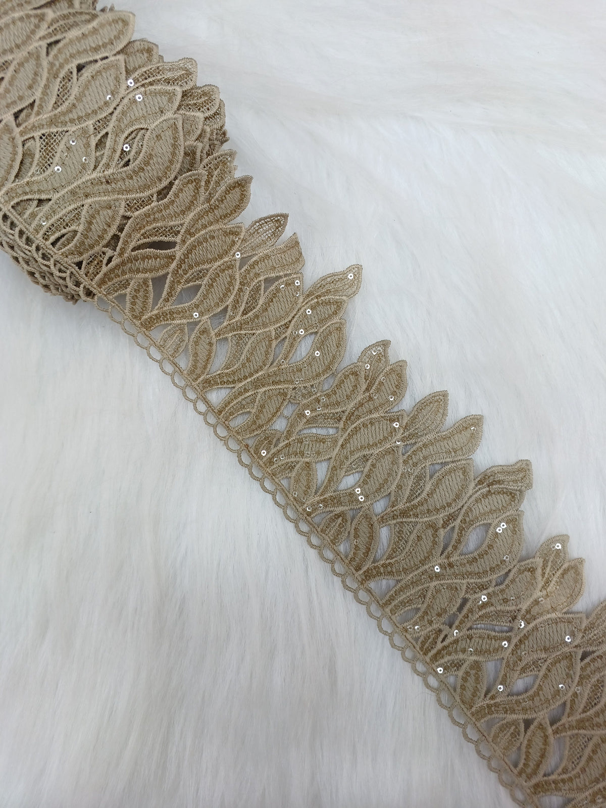 Water sequence work olive green cotton lace - LH C5Lace Hut Lace Hut