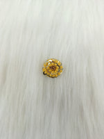 Embroidery and sequence handwork yellow Button - LH B125