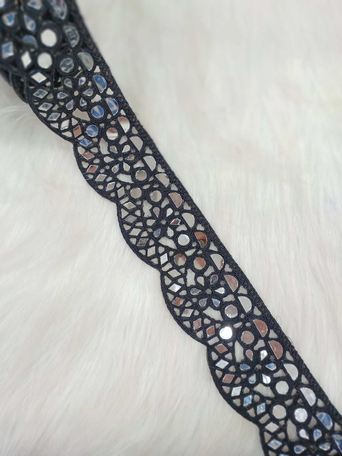 Mirrorwork black lace - LH A60Lace Hut Lace Hut