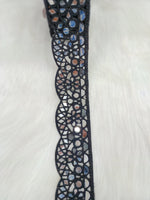Mirrorwork black lace - LH A60Lace Hut Lace Hut