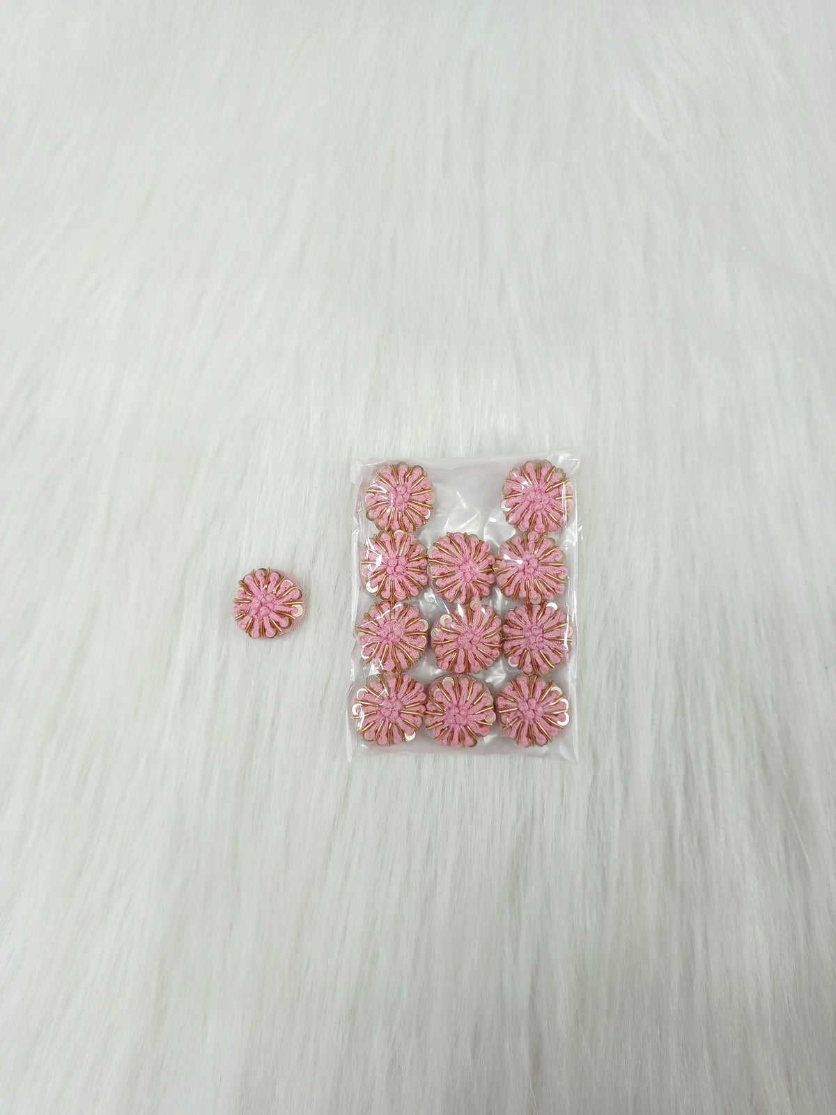 Zardosi and Embroidery handwork baby pink Button - LH B151