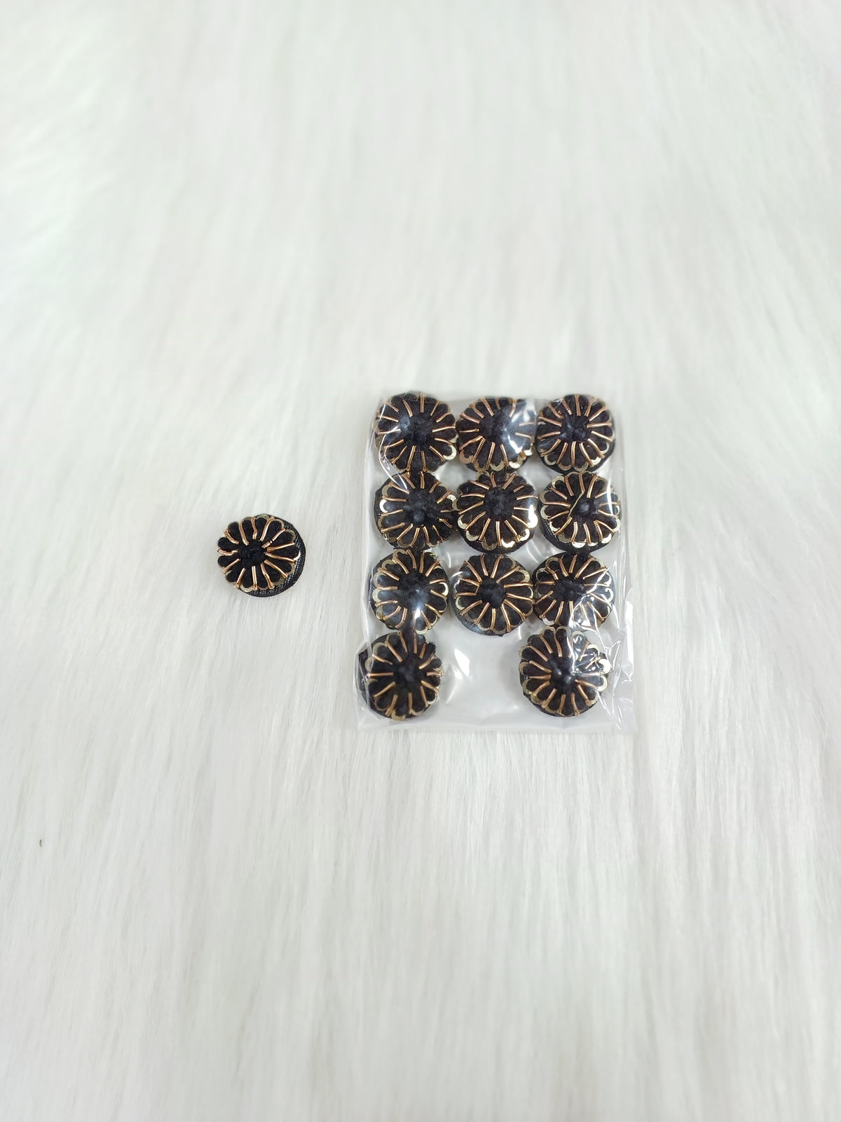 Zardosi and Embroidery handwork black Button - LH B149