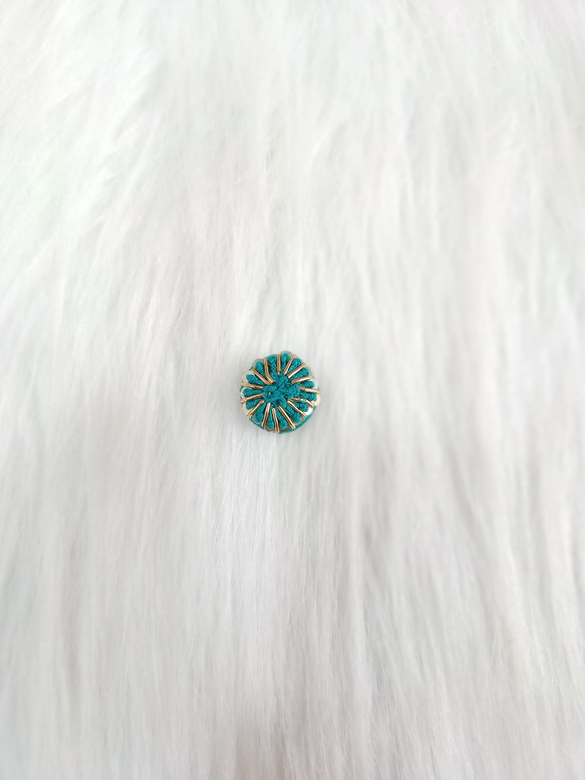 Zardosi and Embroidery handwork Rama green button - LH B161