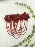 Organza and Cristal handwork marun neck and shoulder patch - LH P16Lace Hut Lace Hut
